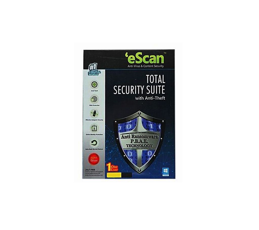 eScan Total Security Suite with Anti-Theft - 2019 - 1 User - 1 Year