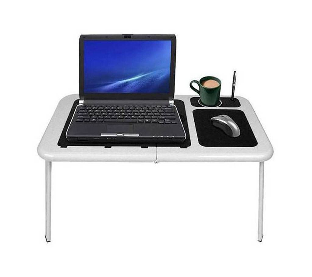 Laptop Table With Cooler - Black And White