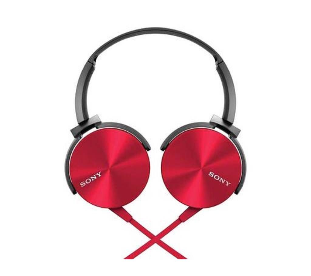 SONY MDR-XB450 Over The Ear Extra Bass Headphone - Red copy
