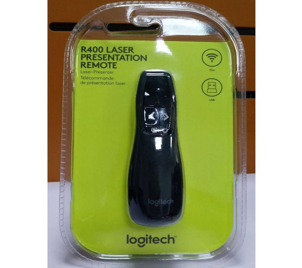 Original Sealed Box Logitech R400 Presenter Pointer Wireless Presenter With Laser Pointer Presentation Remote Projector Accessories Multimedia Classro