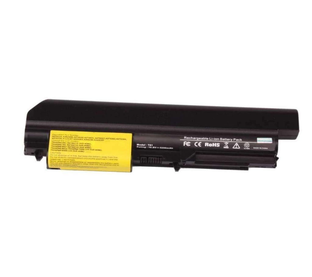Lenovo laptop Battery 48 WH Replacement for,41U3198 43r2499 42t4531 Compatible with Lenovo Thinkpad T61 t61p R61 R61i R400 T400 14-inch 42T5263 42
