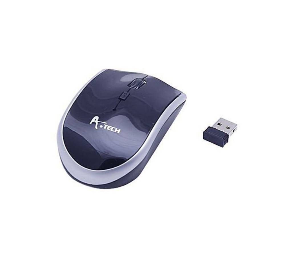 A.Tech Silver Line 2.4G Wireless Mouse - Black and Silver