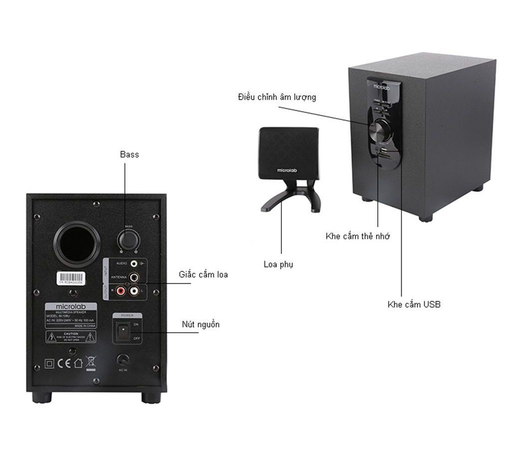 Microlab M-108 Multimedia 2.1 Speaker