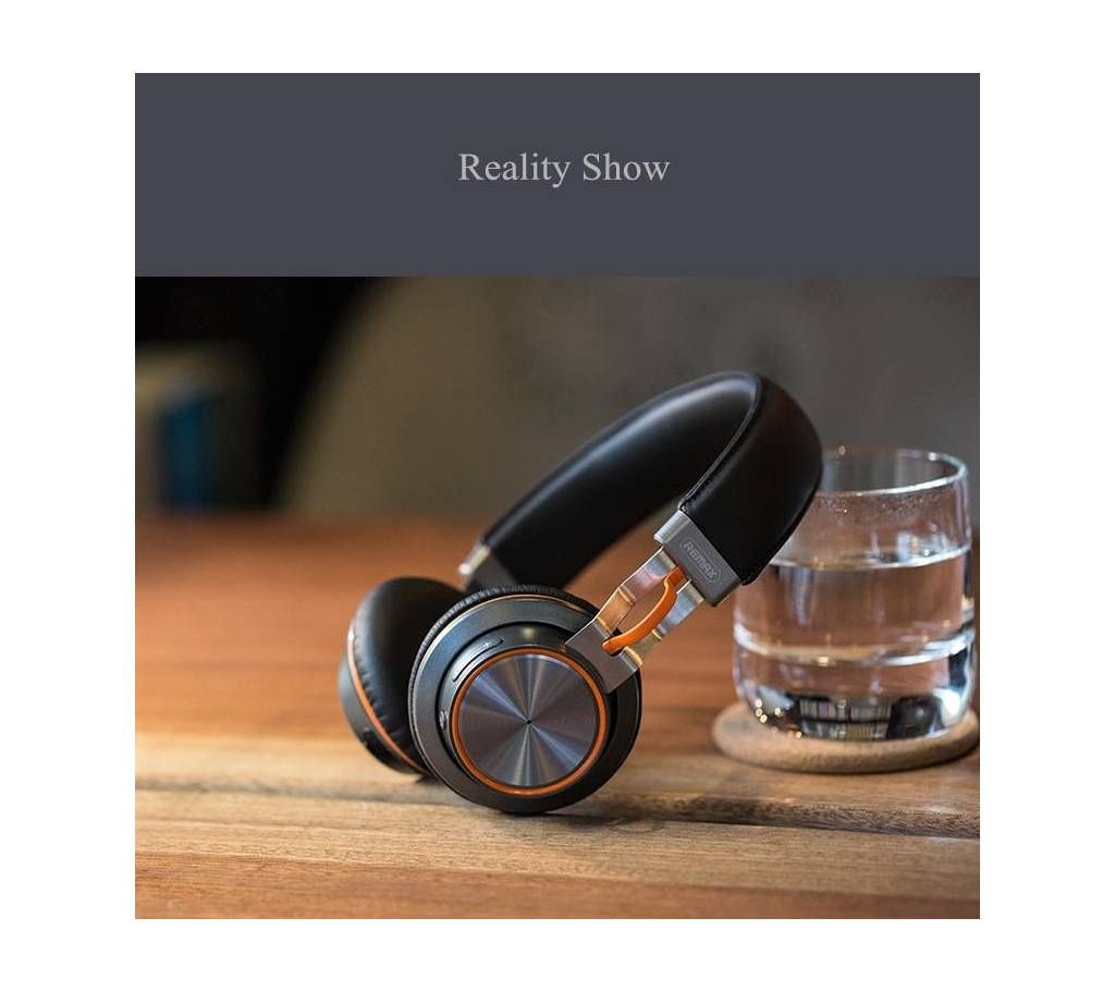 REMAX RB-195HB Stereo Multi-points Wireless Bluetooth 4.1 Headset Headphone- Black