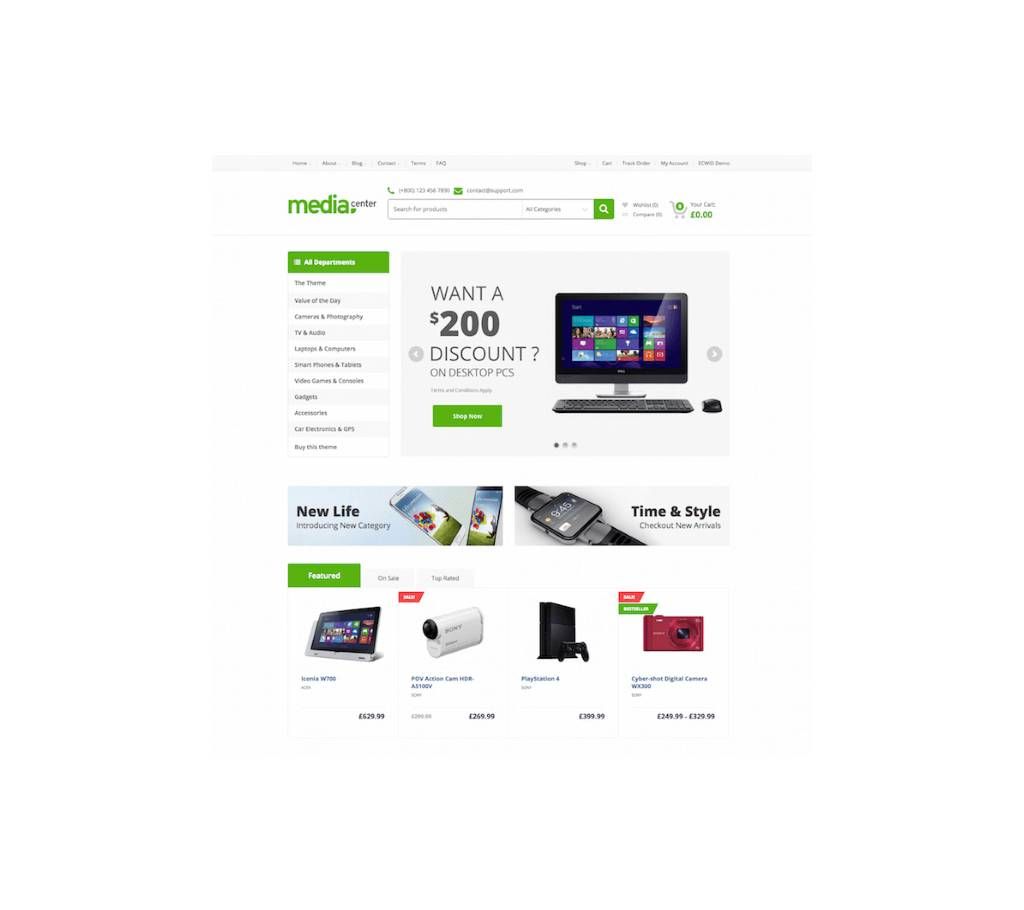 MediaCenter WordPress Theme for electronics store