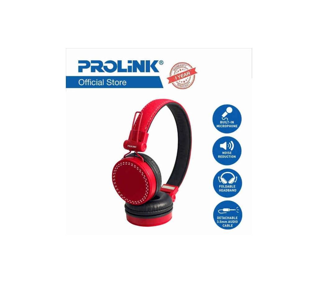 PROLiNK PHC1003E Frolic Corded Stereo Headset Red