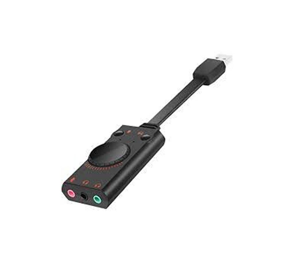 USB 2.0 External Stereo Sound Adapter  Black