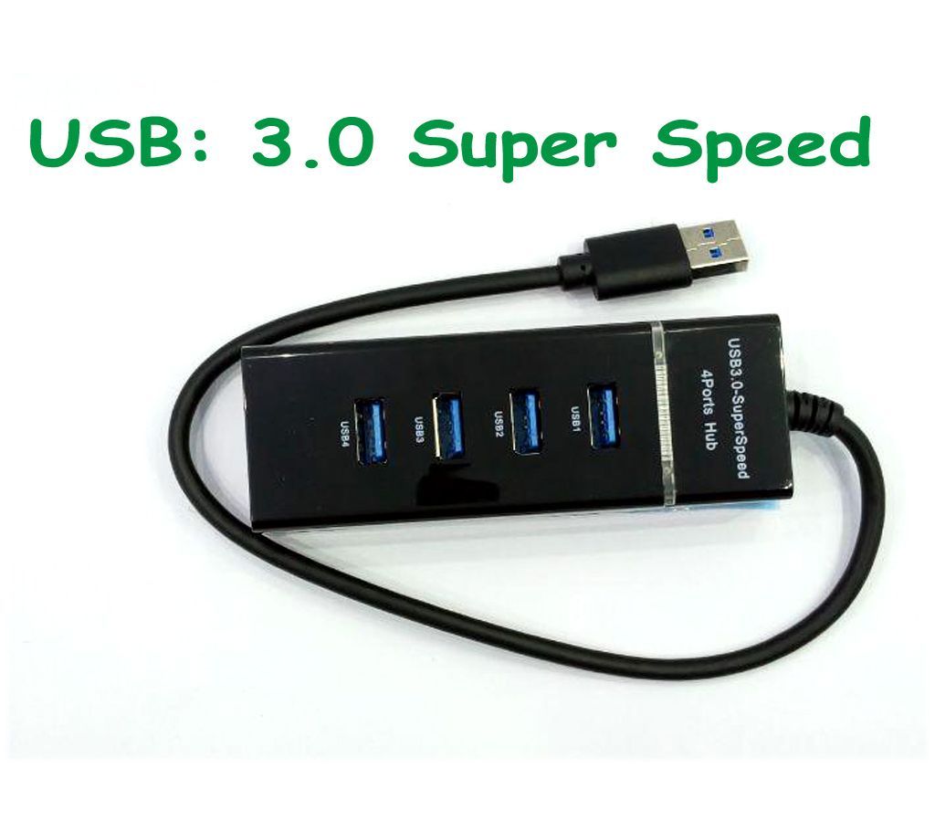 High Speed USB 3.1 4 port HUB for Laptop PC-Black