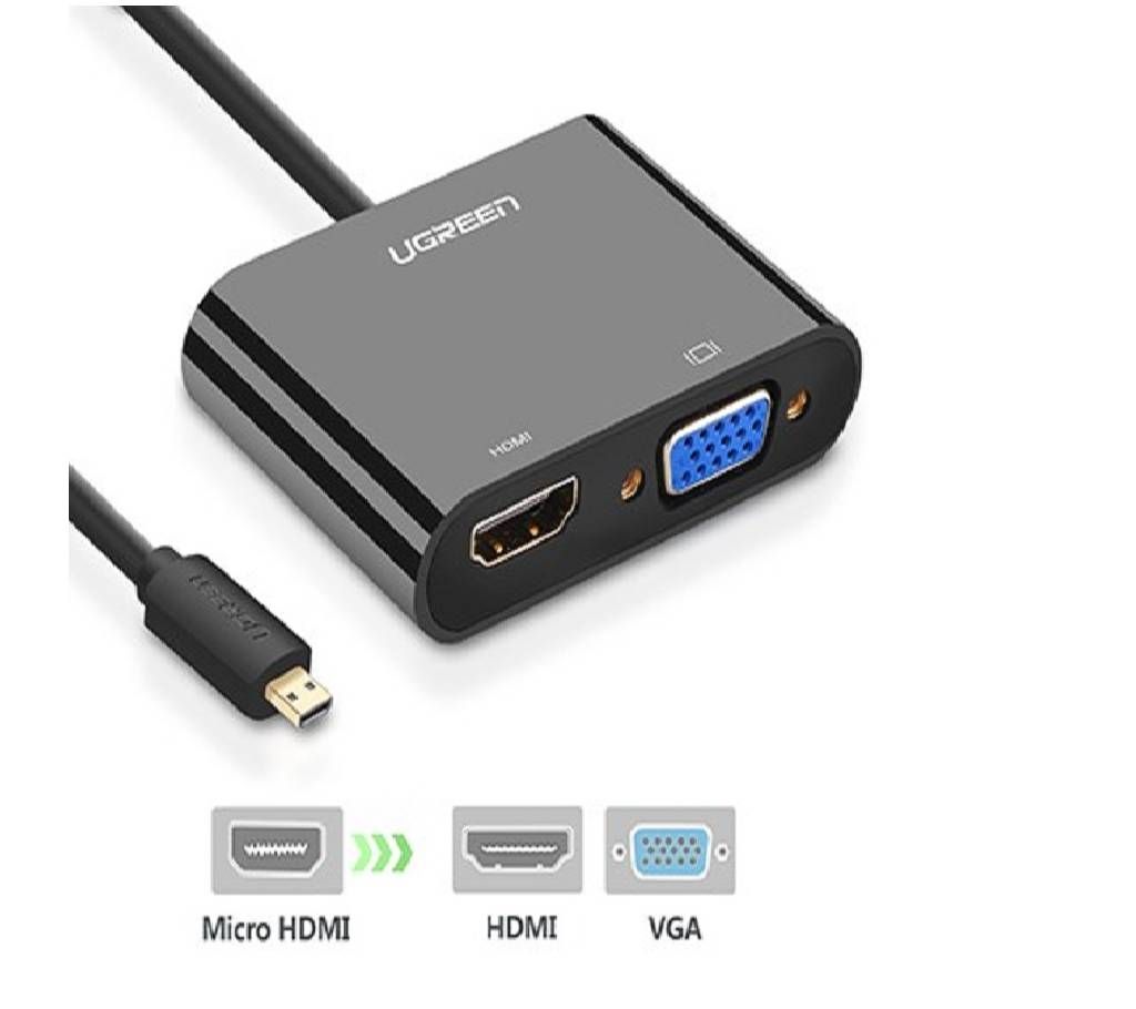 Micro HDMI to HDMI+VGA Adapter
