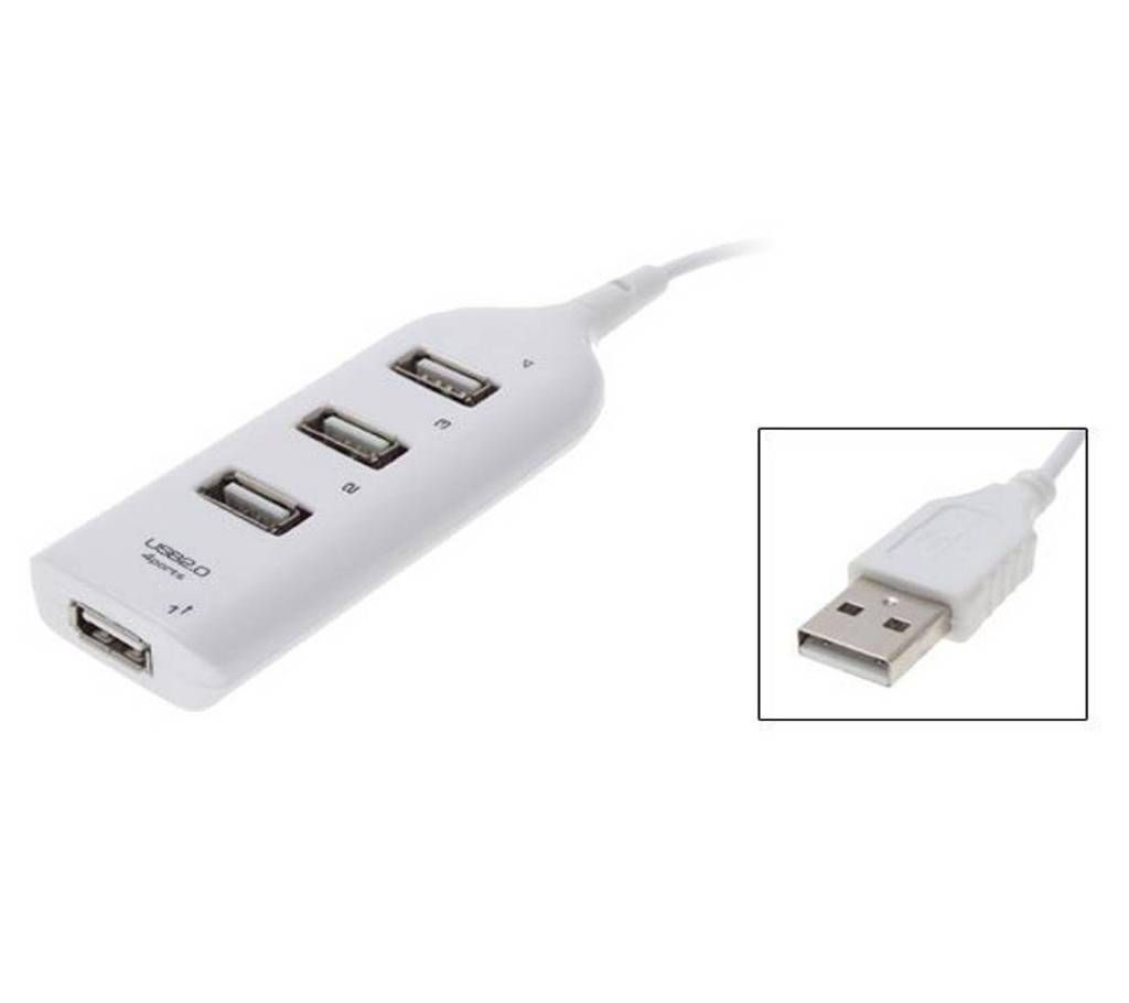 4 Port Usb 2.0 hub White