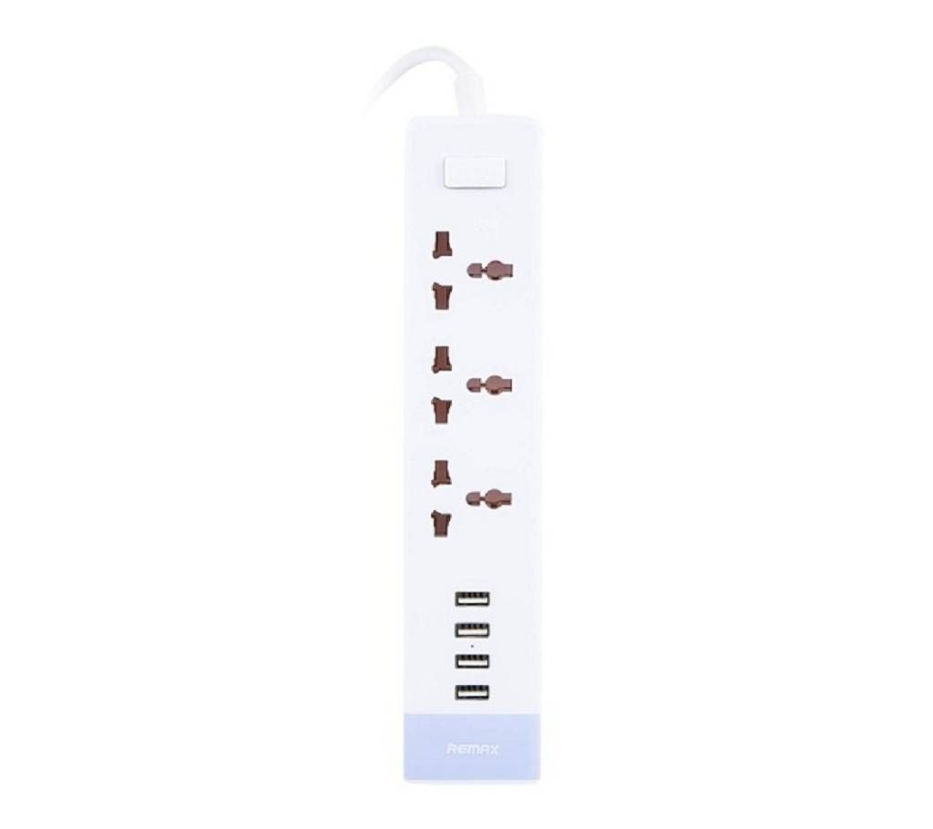 REMAX RU-S2 AC Socket-Outlets and 4-Port USB Charger - White and Silver