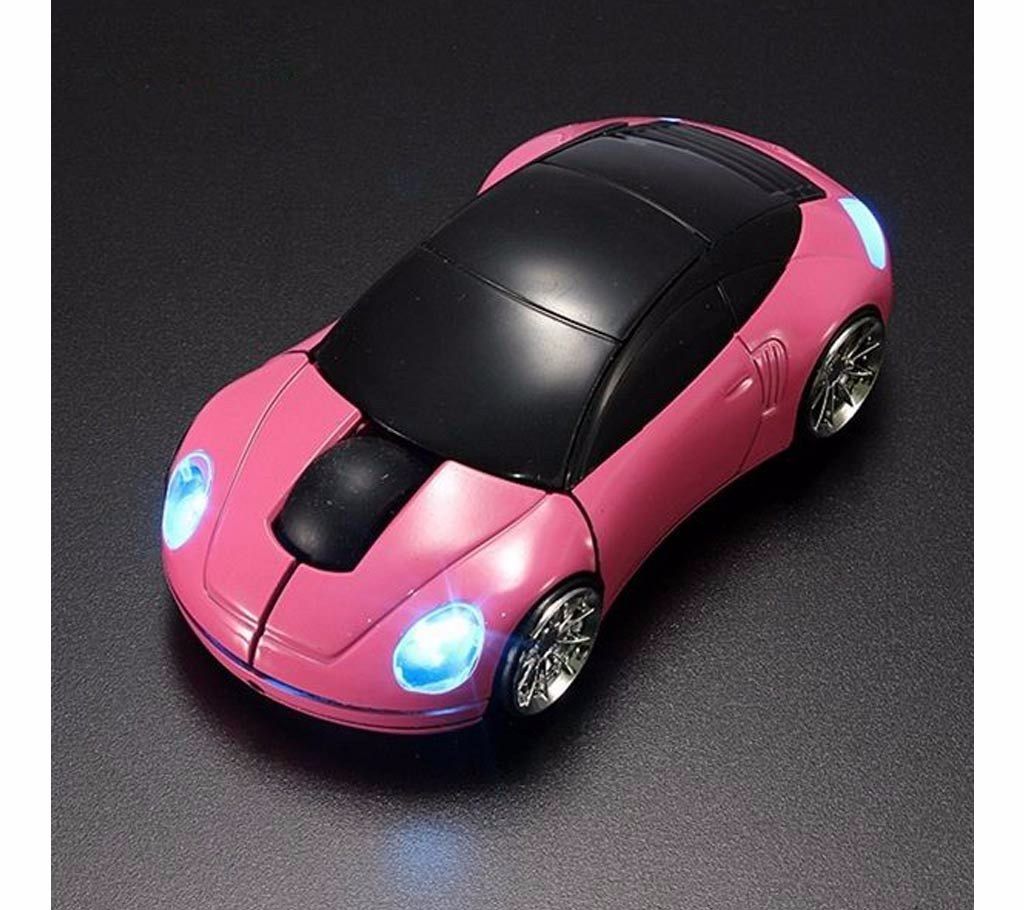 Car Shaped Wireless LED Mouse - Pink