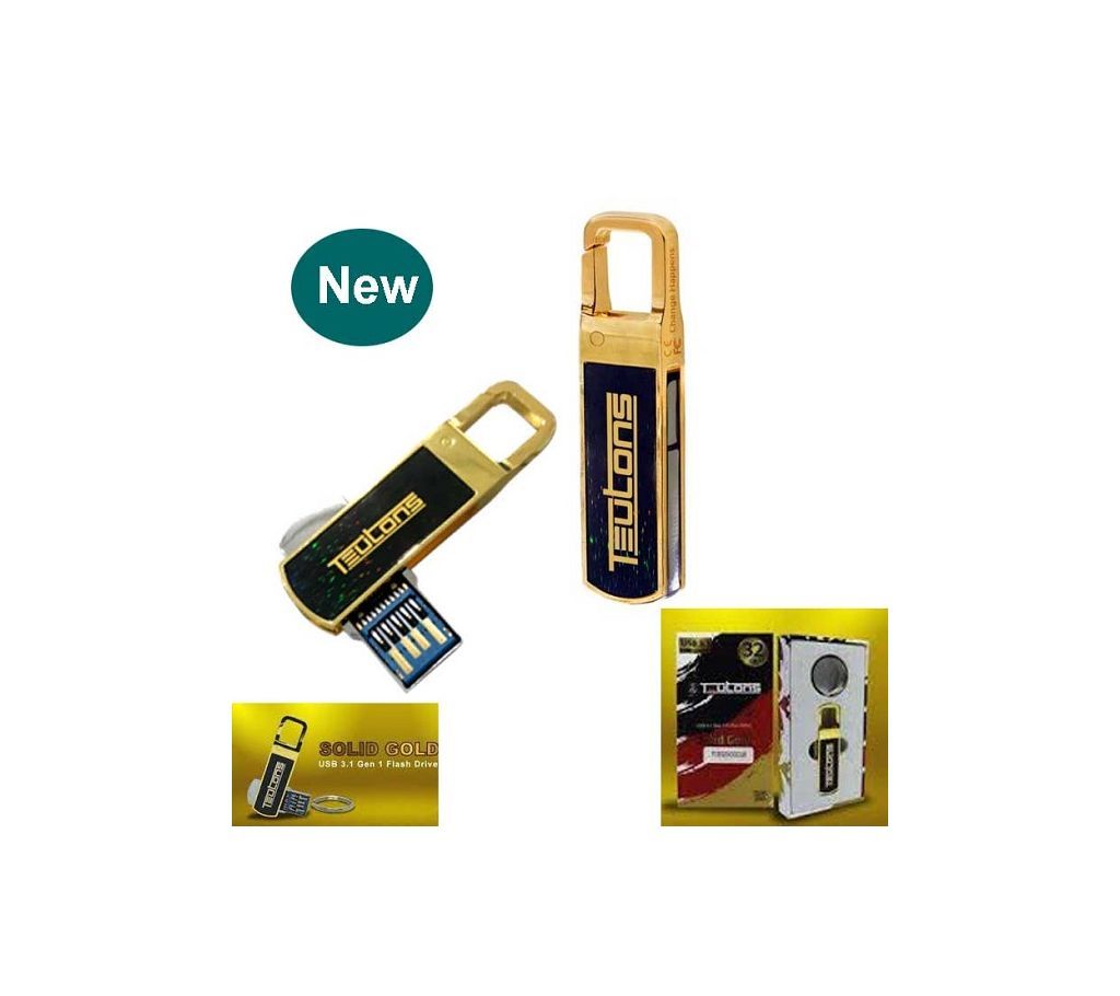 TEUTONS Solid Gold Plus 32 GB USB 3.1 Gen-1 Flash Drive