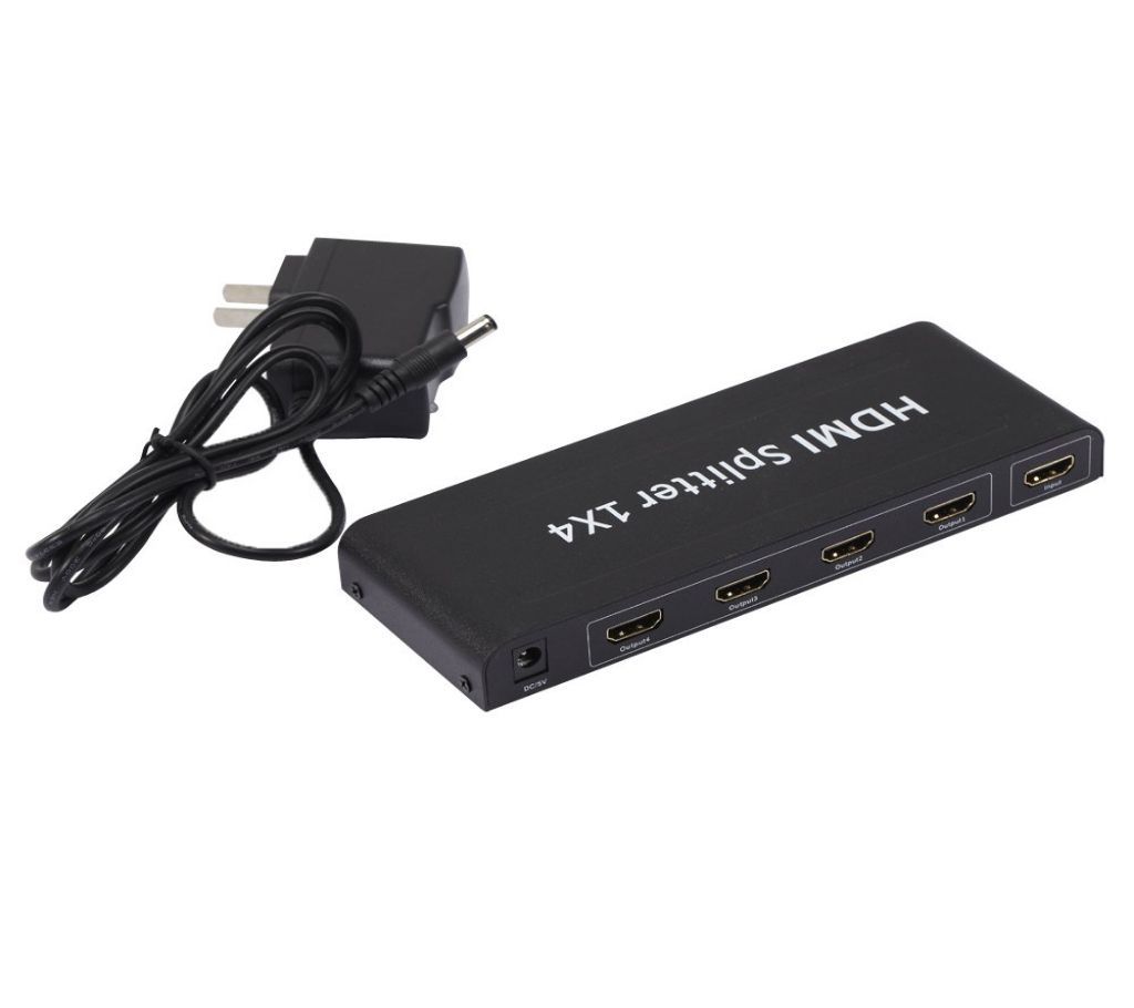 HDMI Splitter 1x4 Hdmi 1 in 4 Out Powered Adapter 1080P 4K/2K