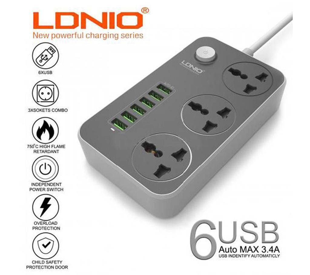 Ldnio 6 USB Charger With Multi Plug
