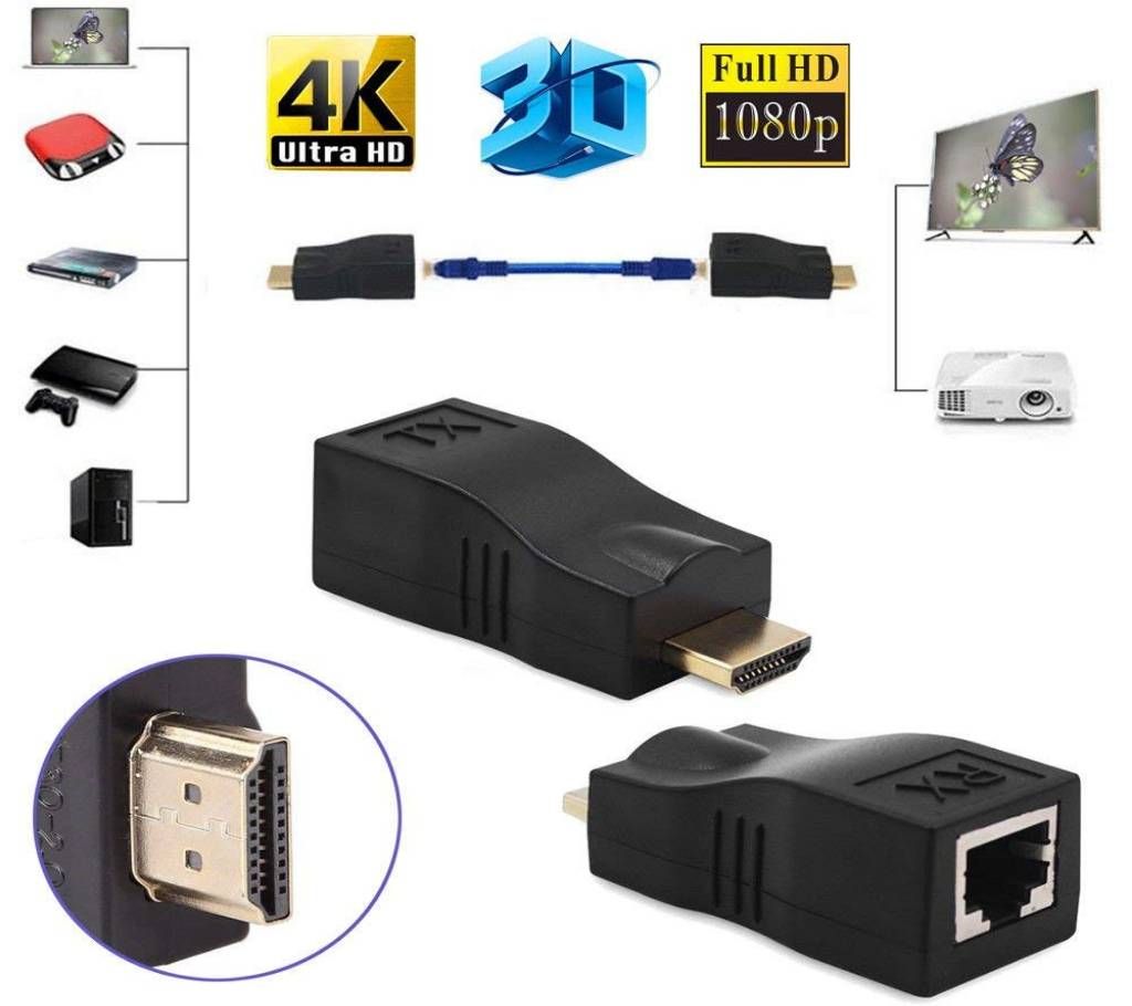 2Pcs HDMI Repeater 30m Extender