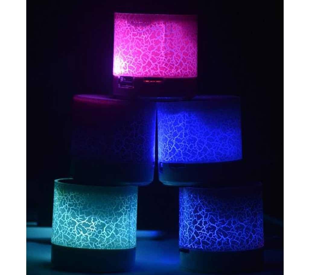 Wireless Bluetooth LED Speaker TF USB FM Portable Music Mini Speaker Blue & Pink