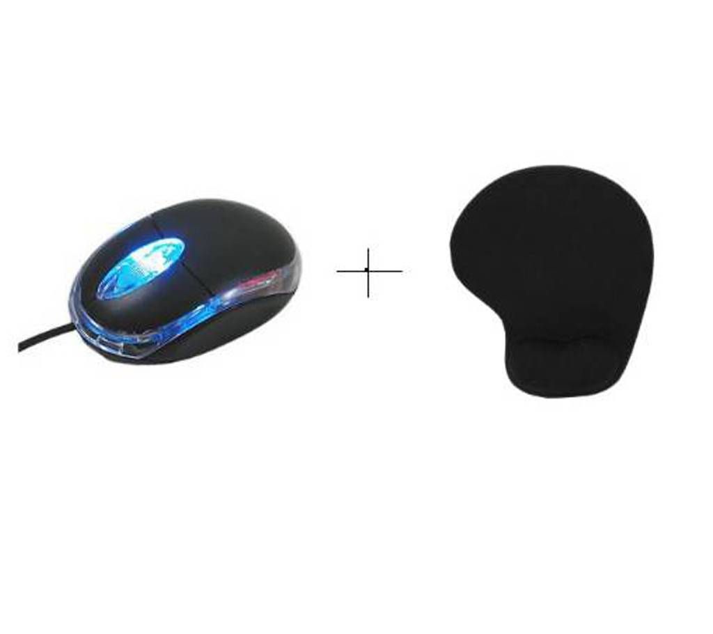 3D USB Optical Mouse with Free Wrist Mouse Pad