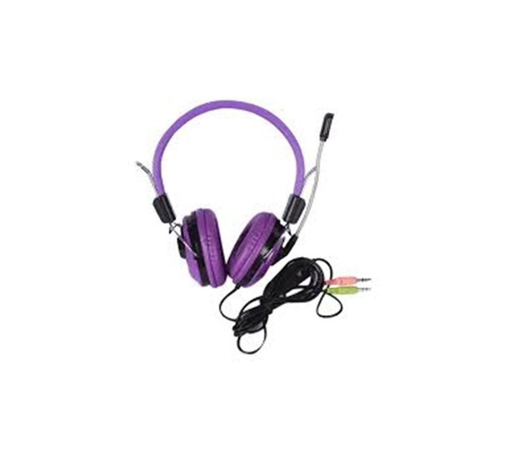 KT-5000MV Stereo On-Ear Headphone with Mic for Computer(Purple)