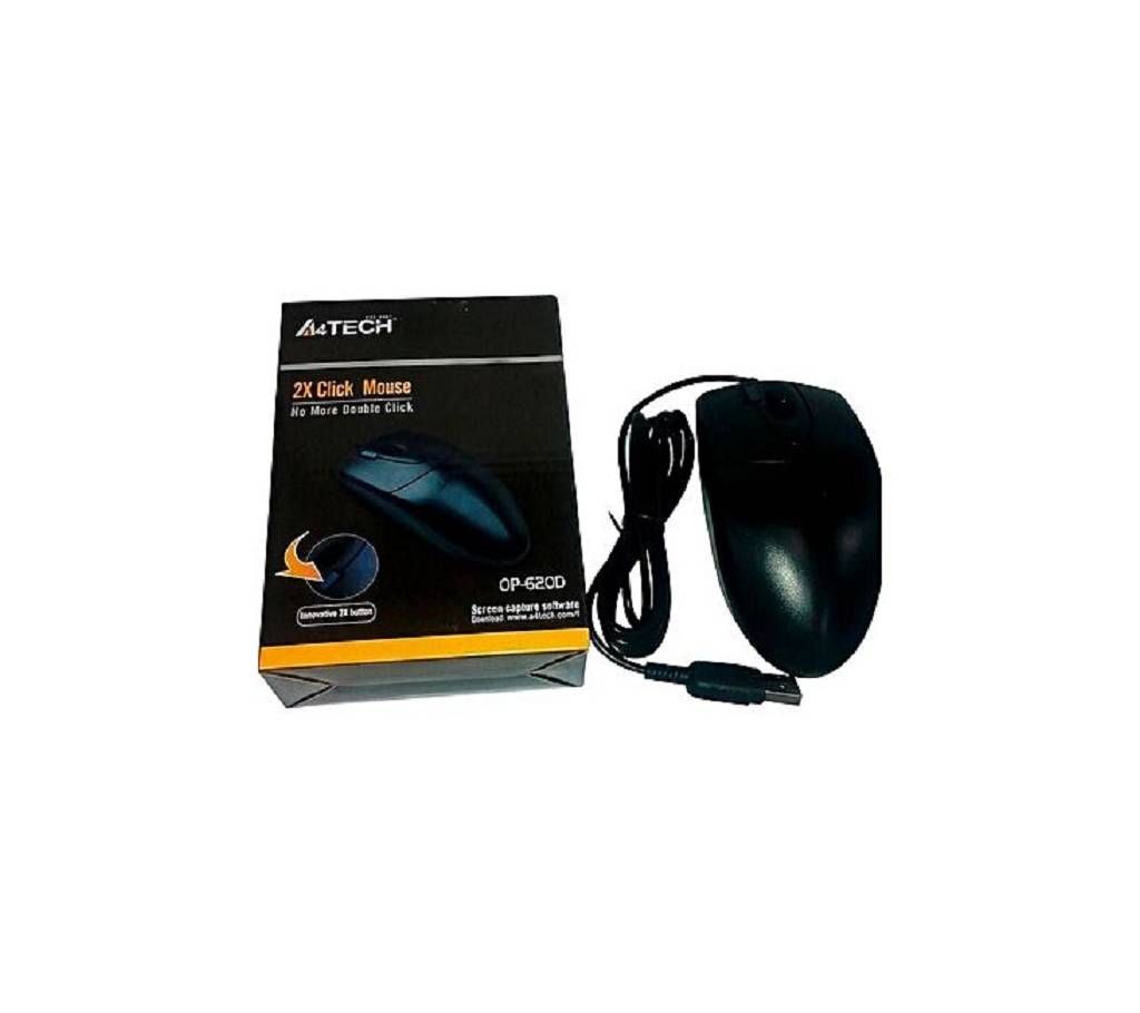 4 Tech 2X Click USB Mouse - Black