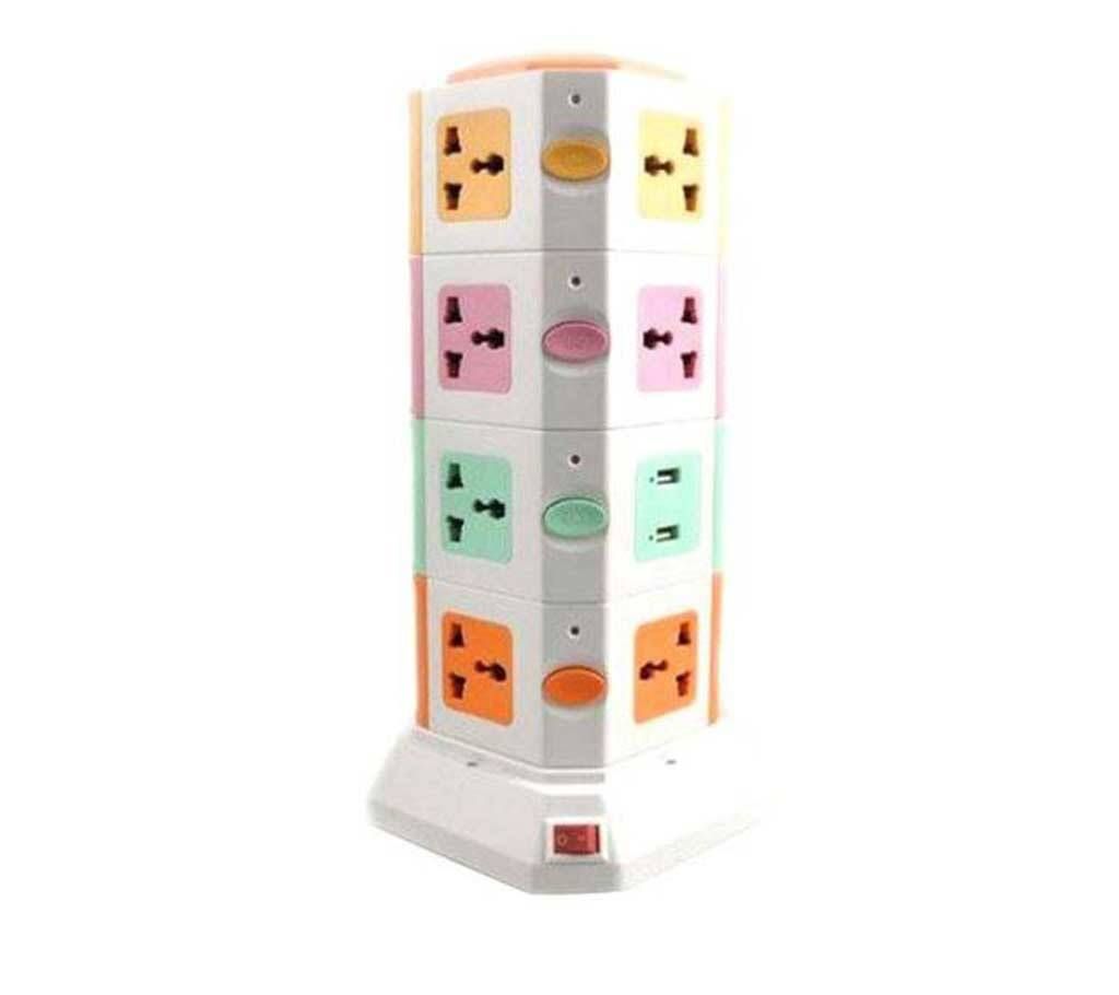 4 Layer Multi Socket with 2 USB Port