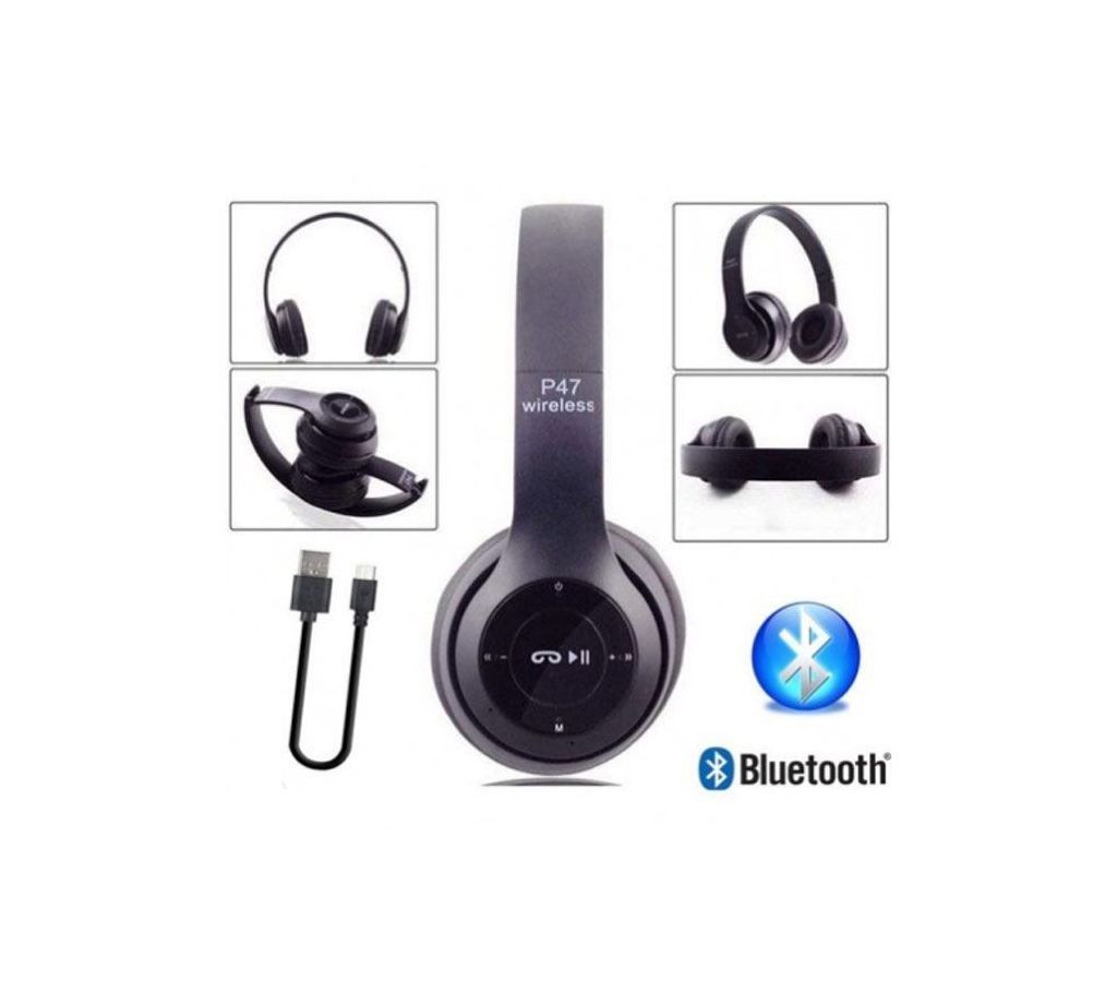 FM wireless Bluetooth headphone-Black
