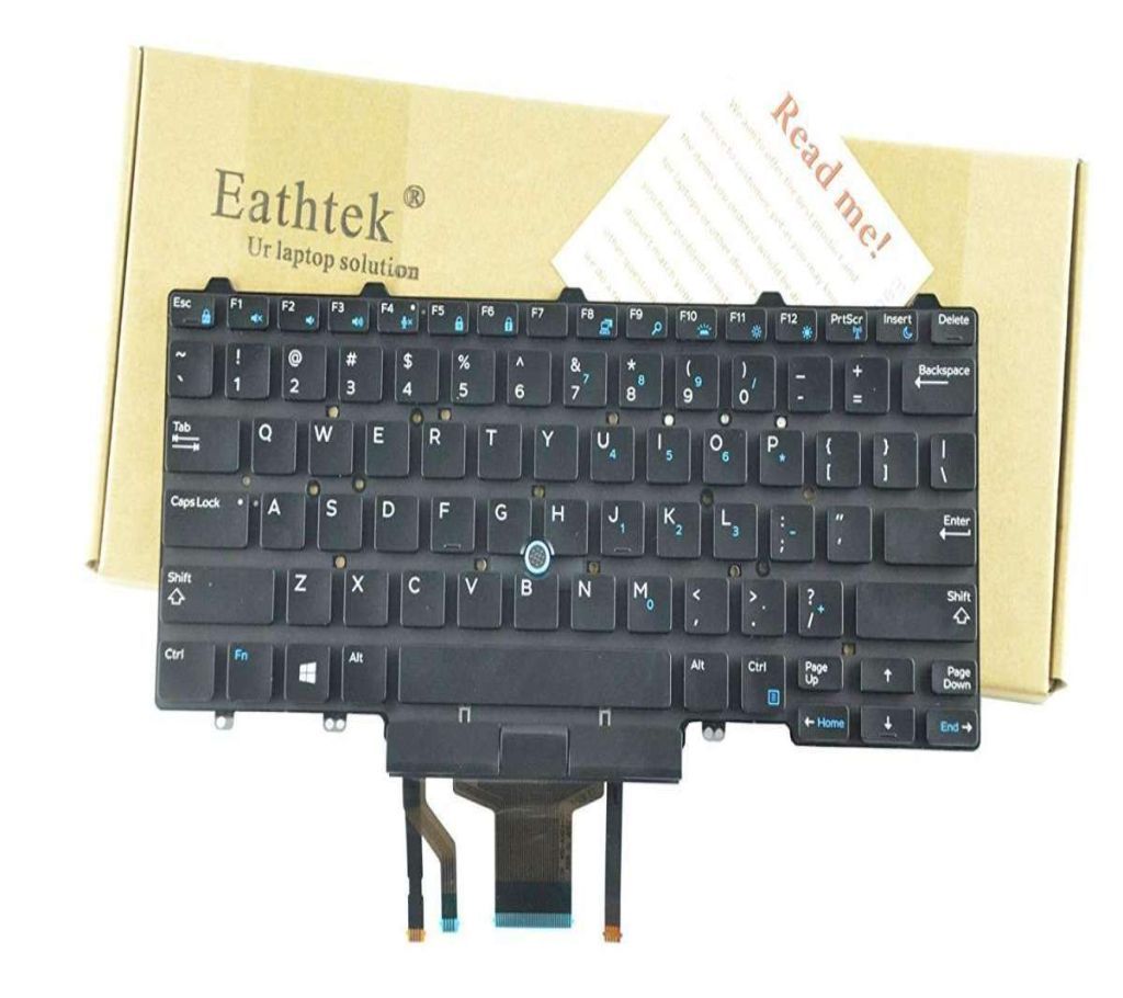 Replacement Keyboard with Backlit and Pointer for Dell Latitude E5450 E7450 series Black US Layout, Compatible with part number 0D19TR D19TR PK1313D4B