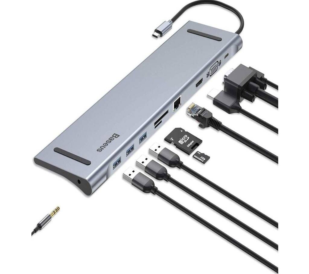 Baseus Enjoyment Series C-C3UEHVMSDC35 10 in 1 Type C HUB Notebook Multifunction Docking Station