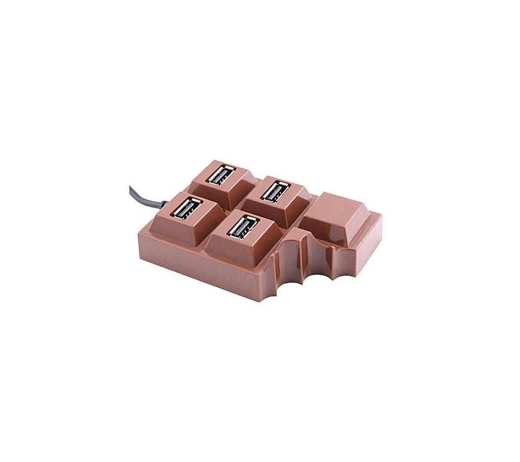 Kikkerland Chocolate Bar 4 Port USB Hub - Chocolate 