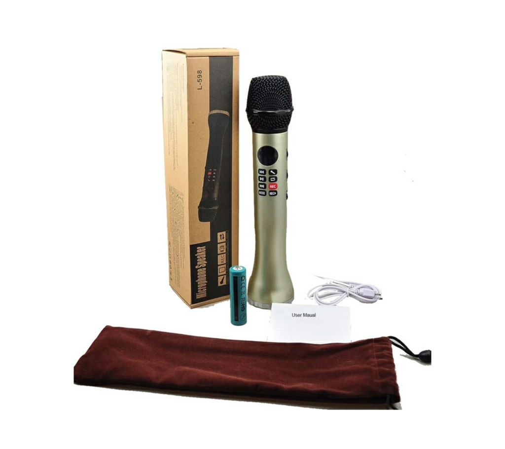 L-598 Wireless Bluetooth Karaoke KTV Microphone Speaker Stereo Singing Player