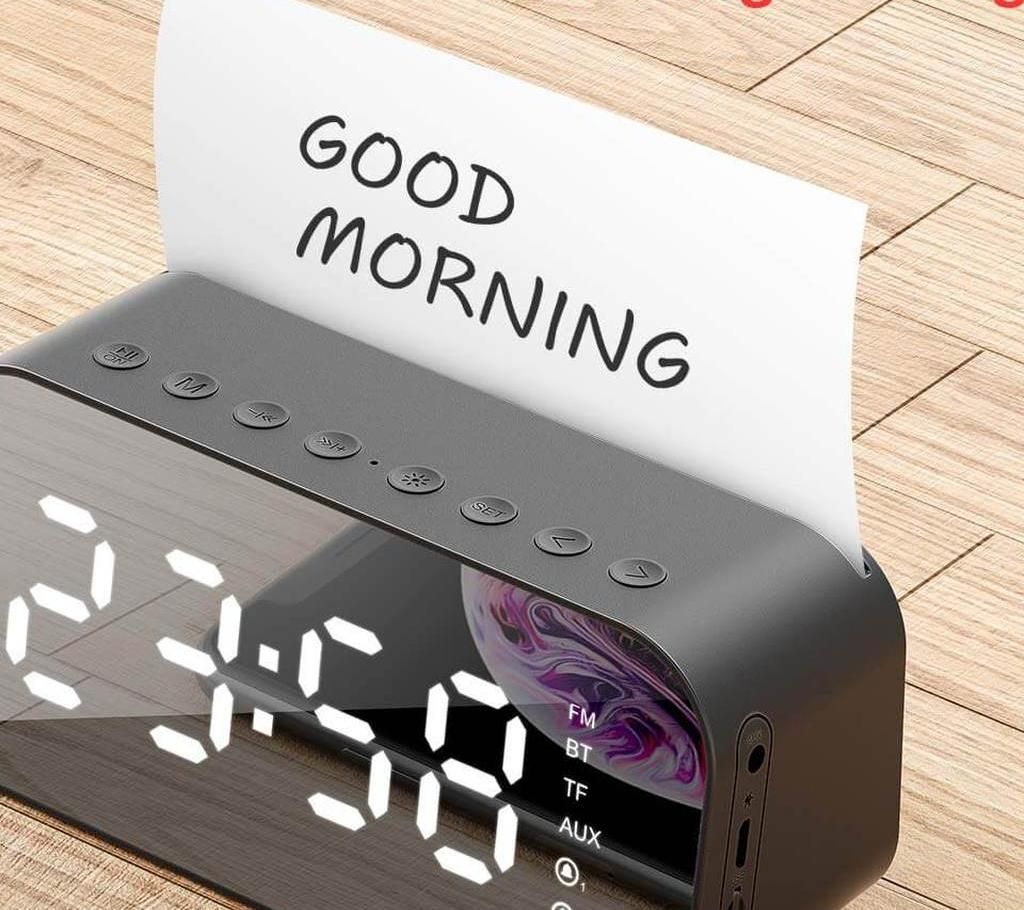 HAVIT MX 701Portable Bluetooth Speaker Alarm Clock Wireless LED Display Temperature With FM Radio Support Aux TF USB Music Player