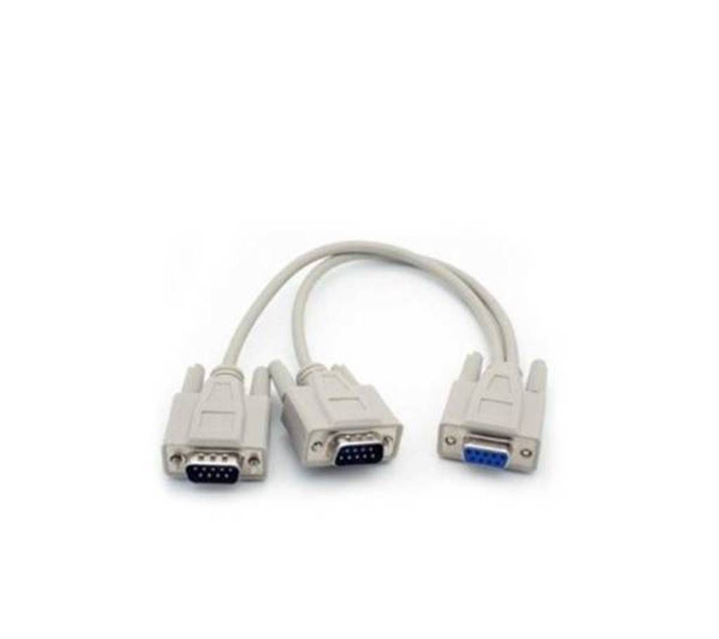 2 Monitor to 1 PC VGA HD15 Y Splitter Cable Adapter
