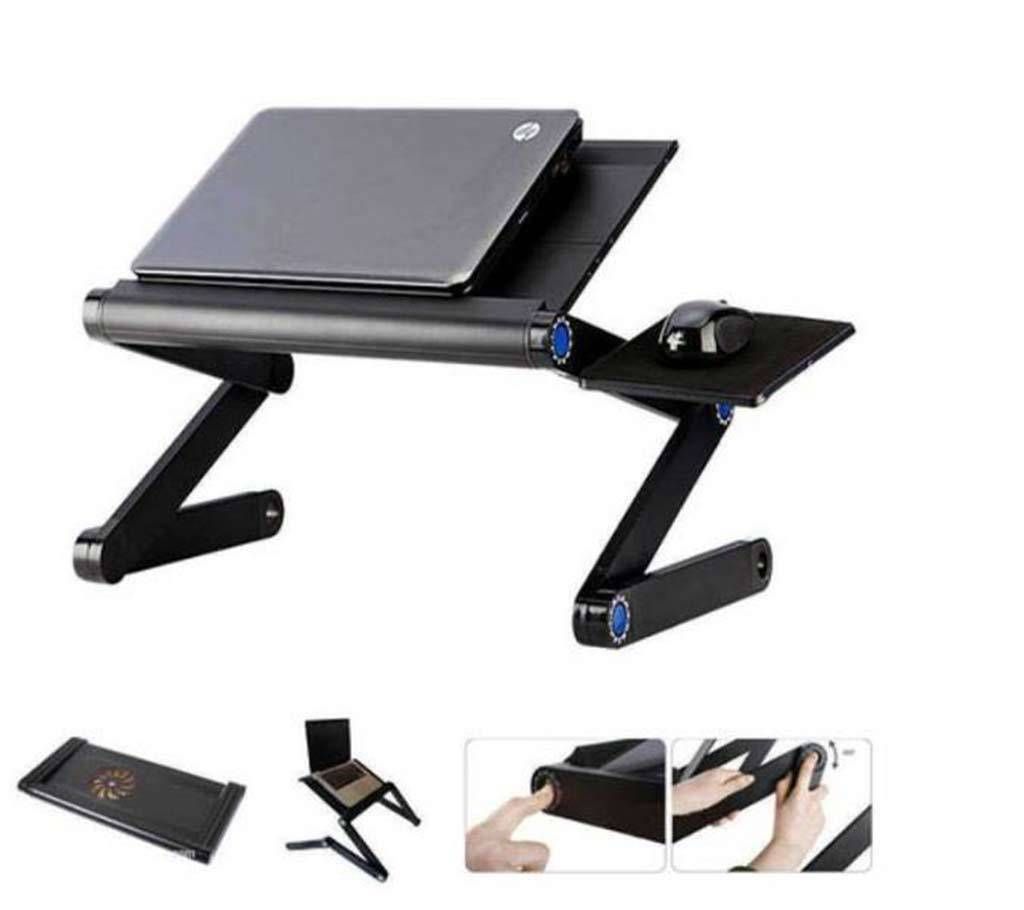 Aluminum laptop table with mouse