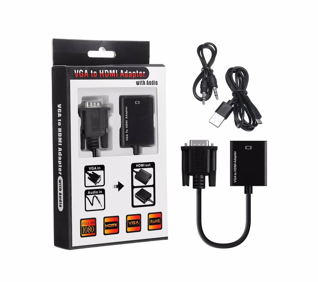 VGA to HDMI Converter Cable Adapter with Audio