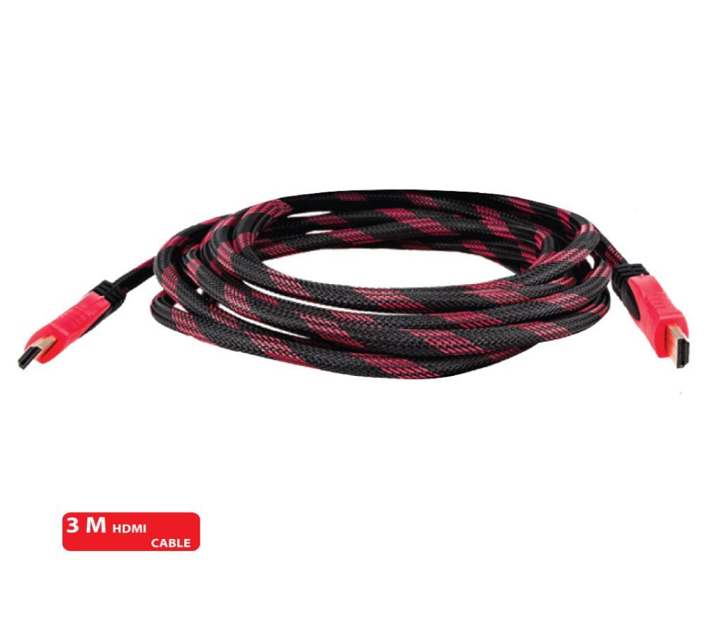 3m HDMI Cable for Laptops - Red and Black