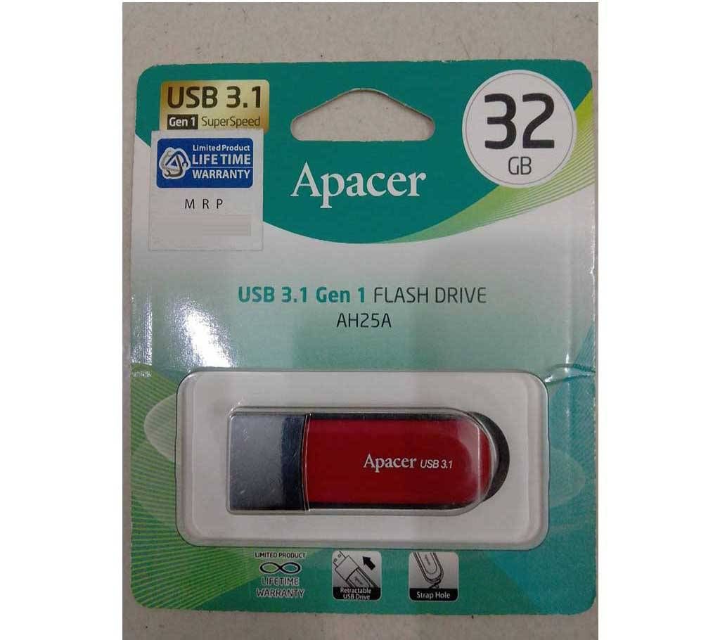 Apacer AH25A 32GB USB 3.1 Gen 1 Black Pen Drive