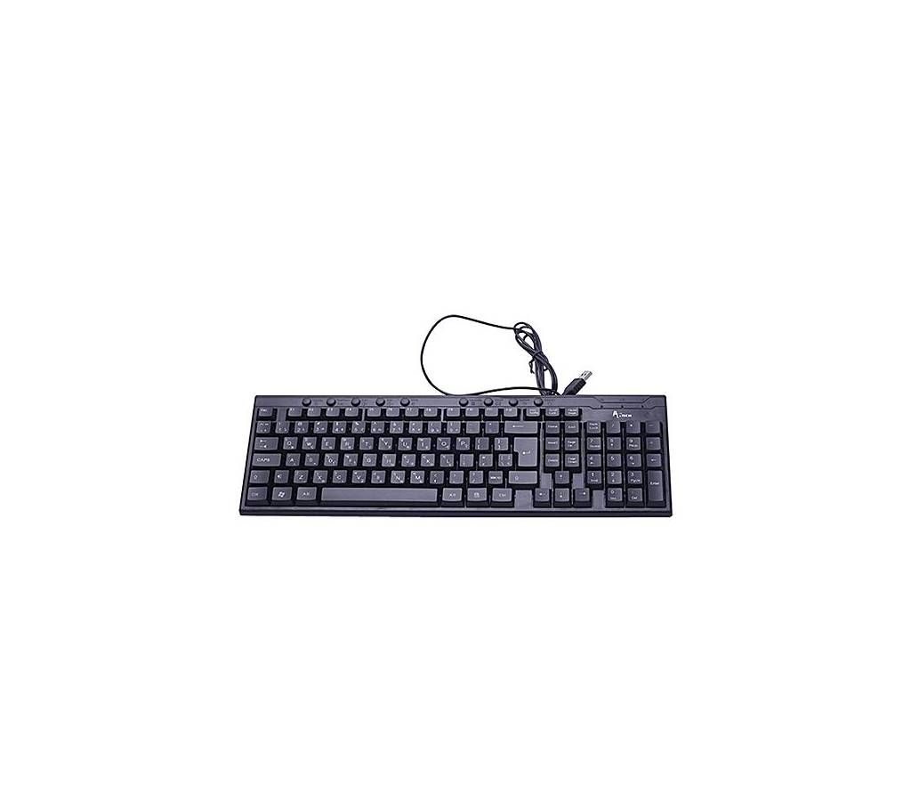 A.Tech USB Keyboard with Multimedia Key - Black