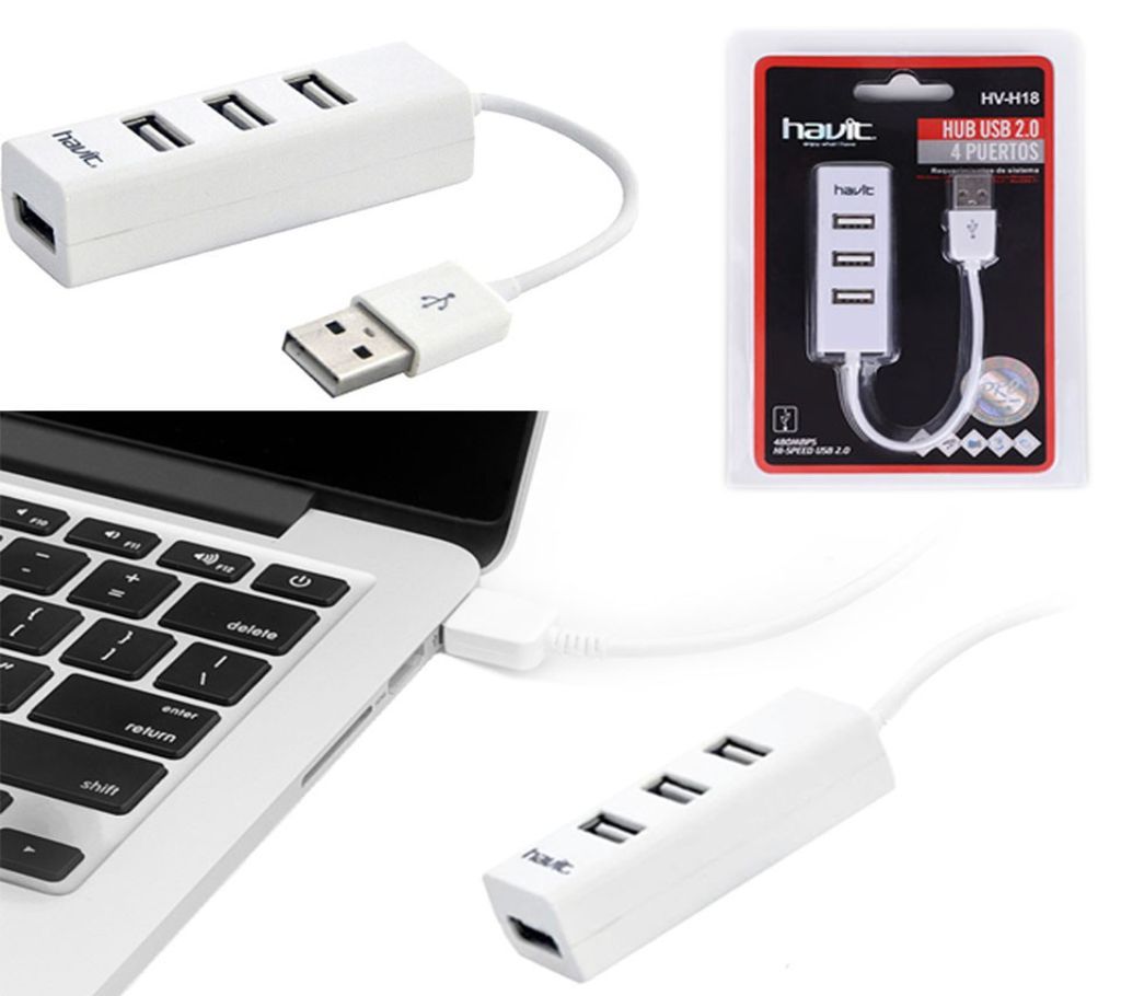 Havit H18 4 port Black USB 2.0 Hub