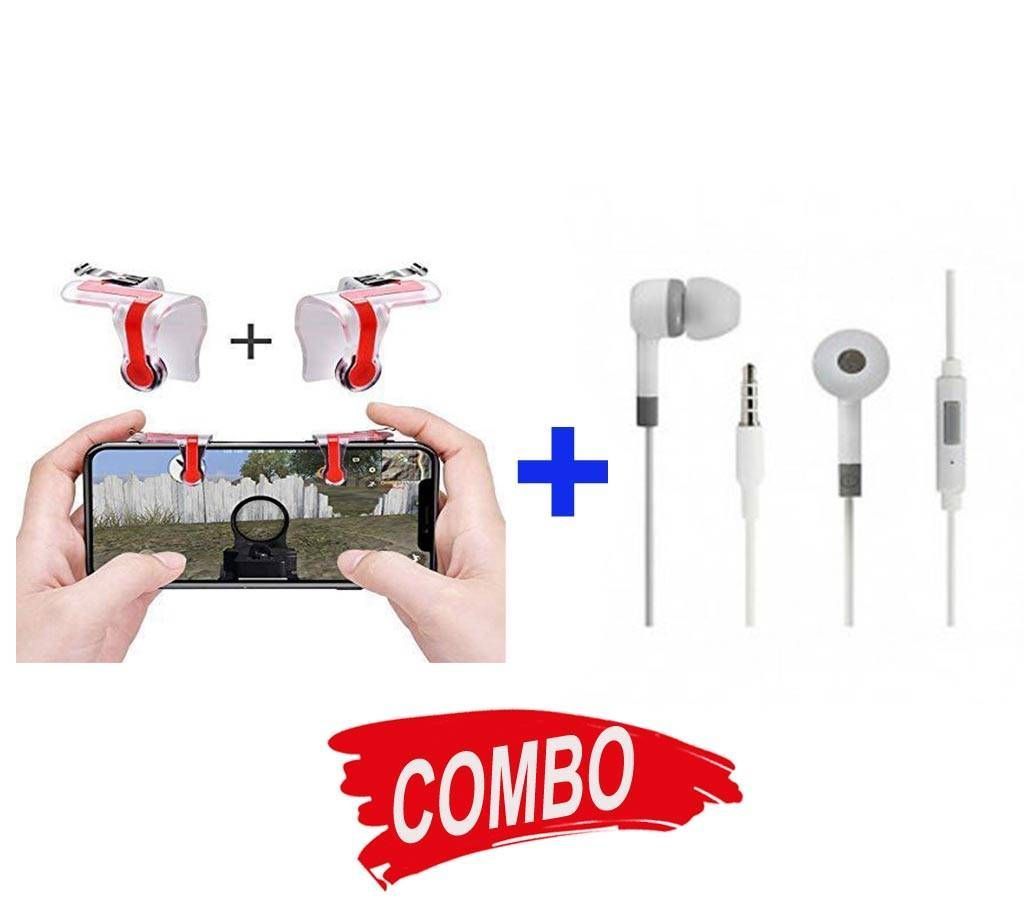 PUBG and Shooting Game Controller For Any Smart Phones + Mi In-Ear Headphone Combo Offer - WLB