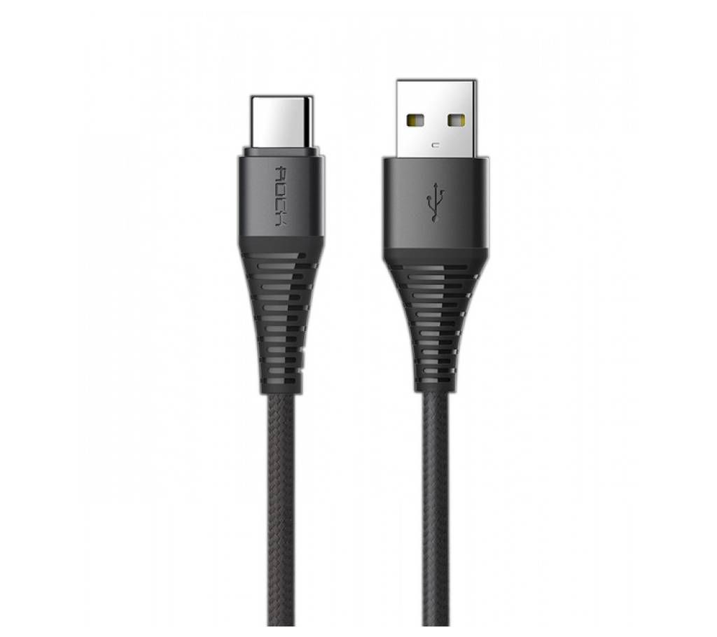 ROCK Hi-Tensile USB to Type-C (3A Charge & Sync round Cable) 250mm