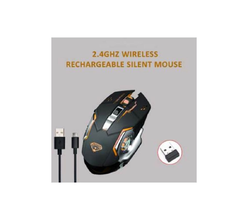 Rechargeable Mouse Q3 Wireless Silent LED Backlit USB Optical Ergonomic Gaming Mouse