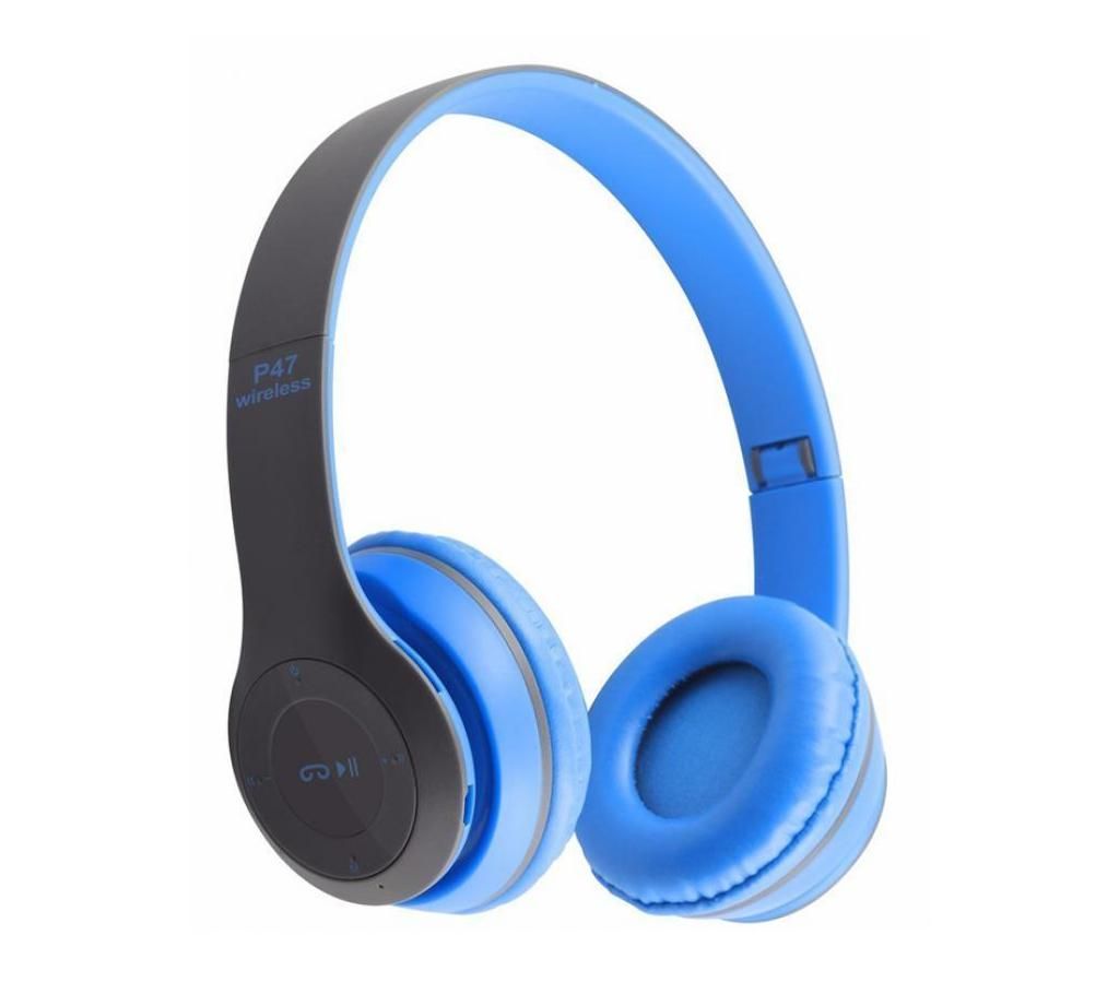 P47  Blue Wireless BlueTooth Headphone - Blue