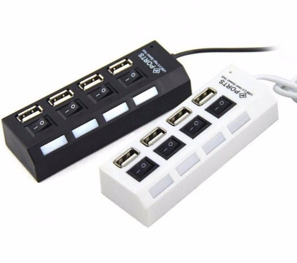 High Speed 4 Port USB 2.0 Hub with ON / OFF