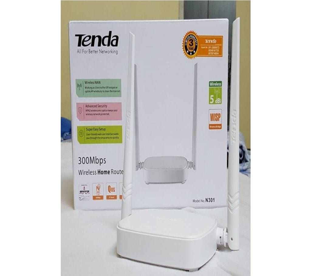 Tenda N301 300 Mbps Router Wi-Fi/Wireless-300Mbps.