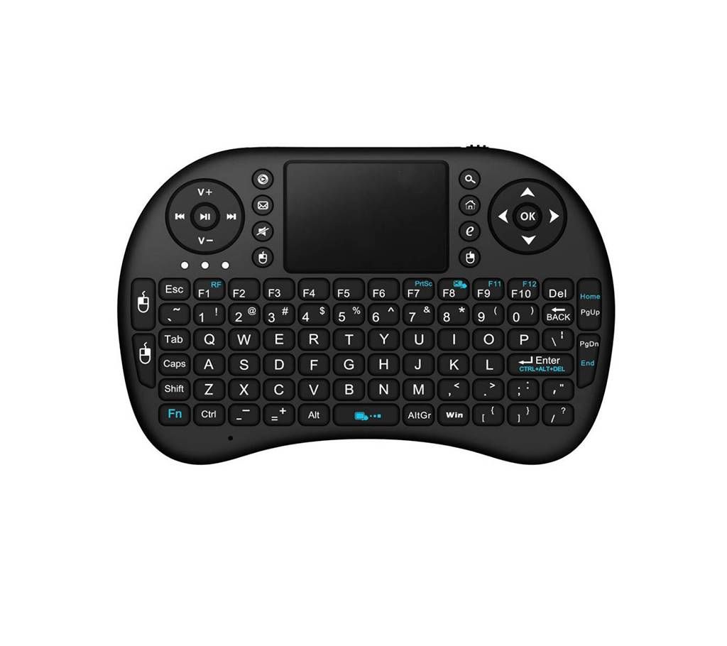 Pocket Wireless Keyboard with Touchpad Mouse, LED Back light, Rechargable Li-ion Battery-Black