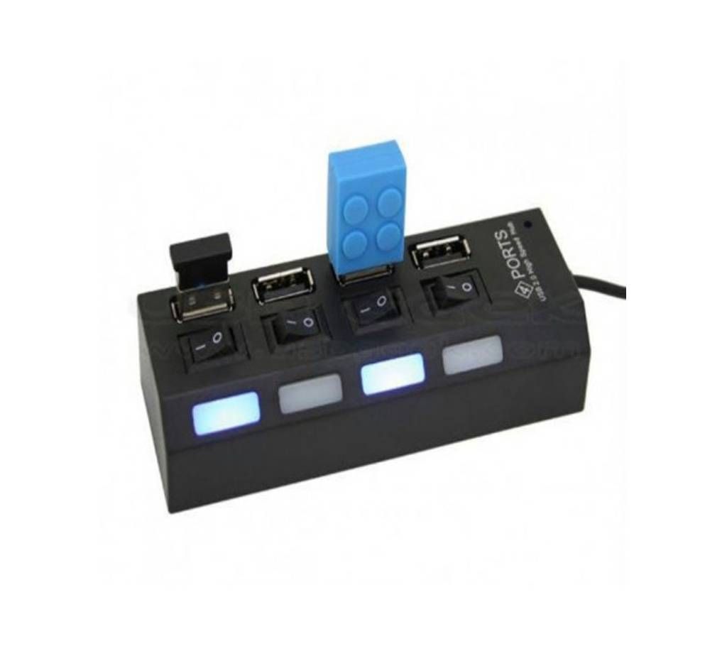 LED 4 port USB hub