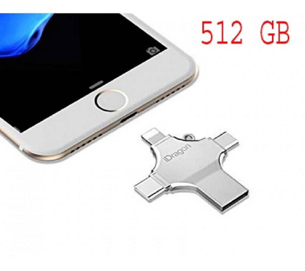 4 in 1 Pen Drive 512GB Built-in Memory Metal Body