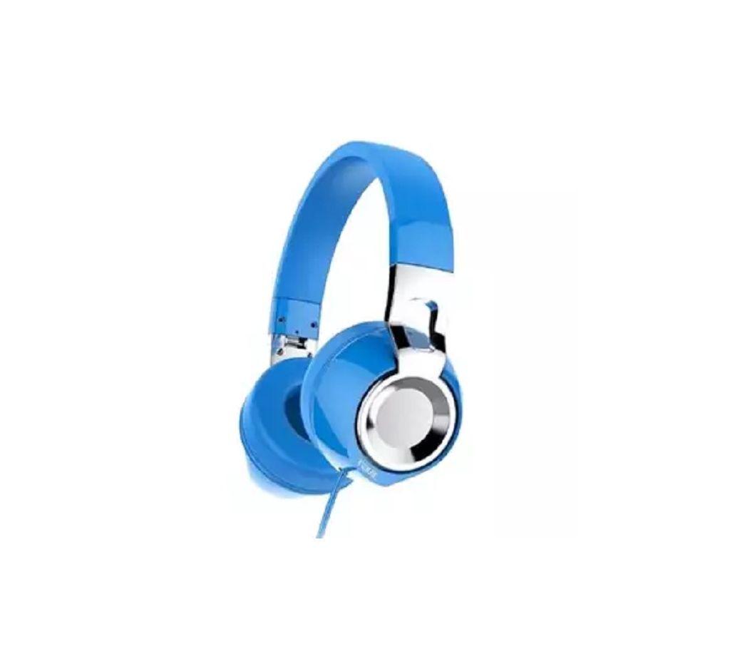 HV-H2171D Foldable Wired 3.5mm Headphone with Mic - White and Blue