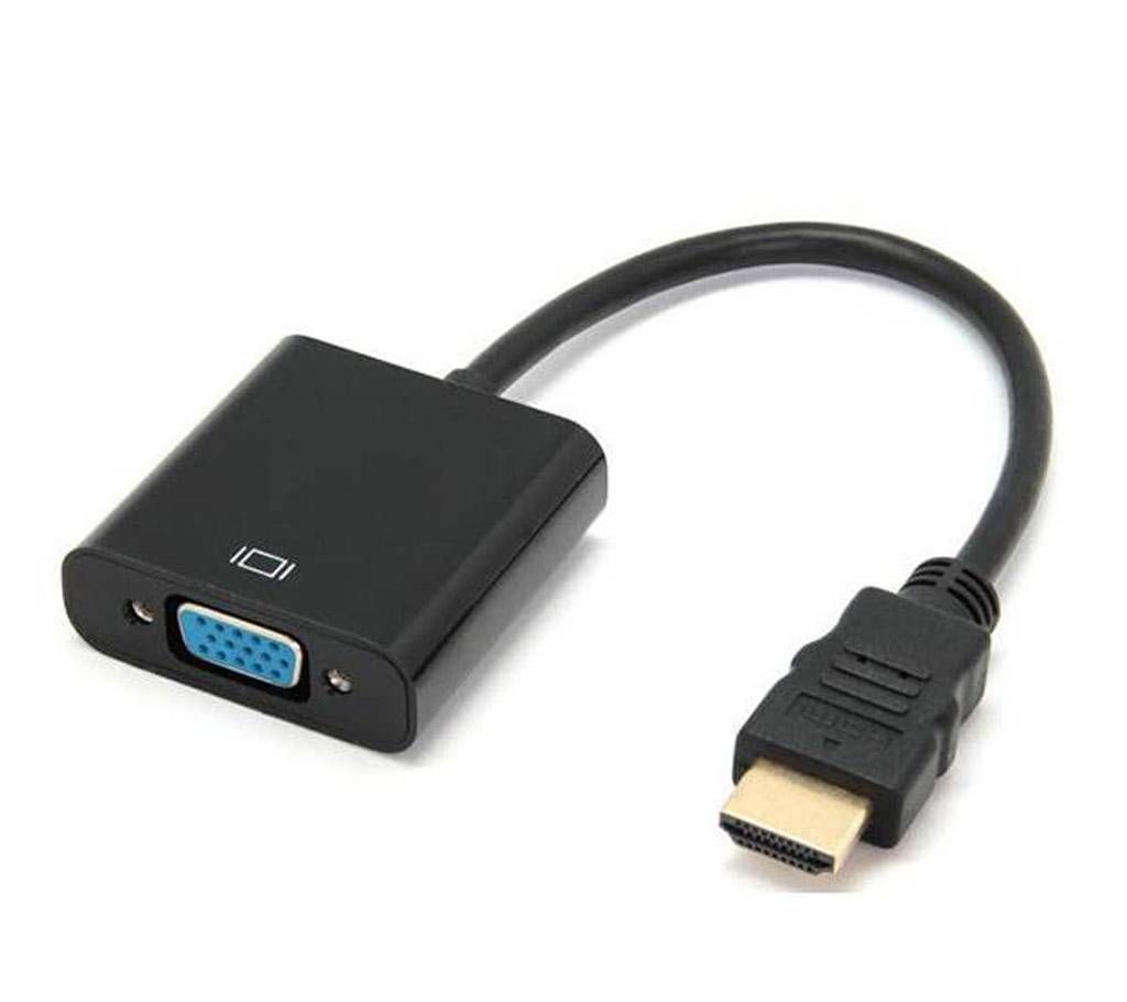 HDMI to VGA Adapter Male to Female for Computer - Black and white