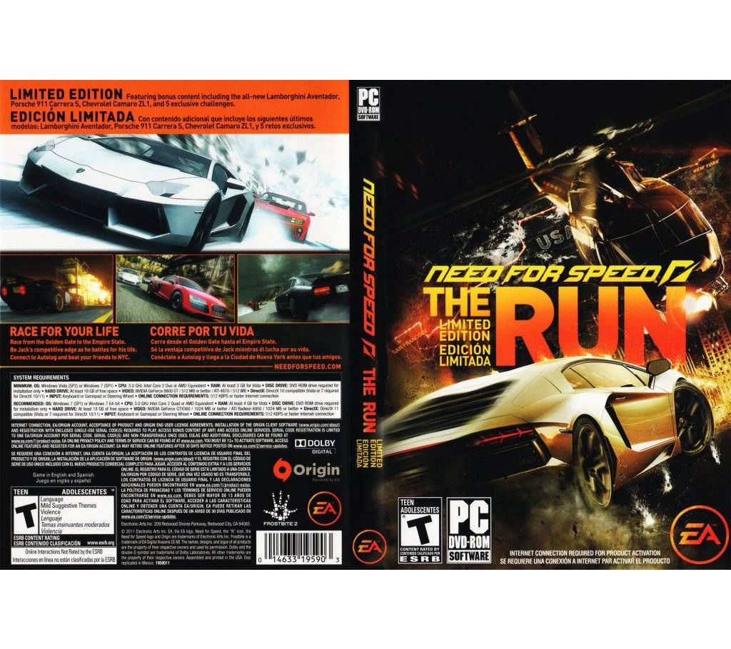 Need For Speed The Run PC DVD